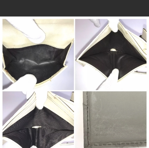 GUCCI🥳HP🥳Gucci GG White Leather Wallet - Picture 9 of 12